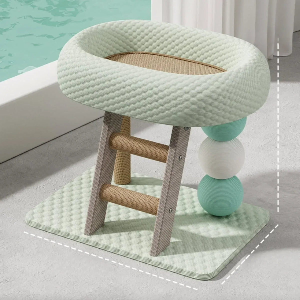 Space-Saving Sisal Cat Scratcher Bed & Climbing Tower