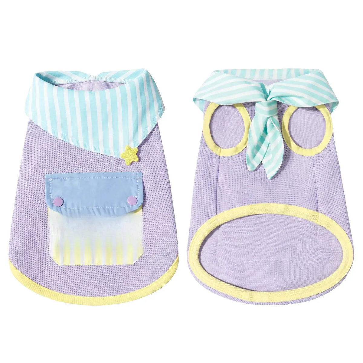 Cotton-Linen Bow Tie Dog Vest