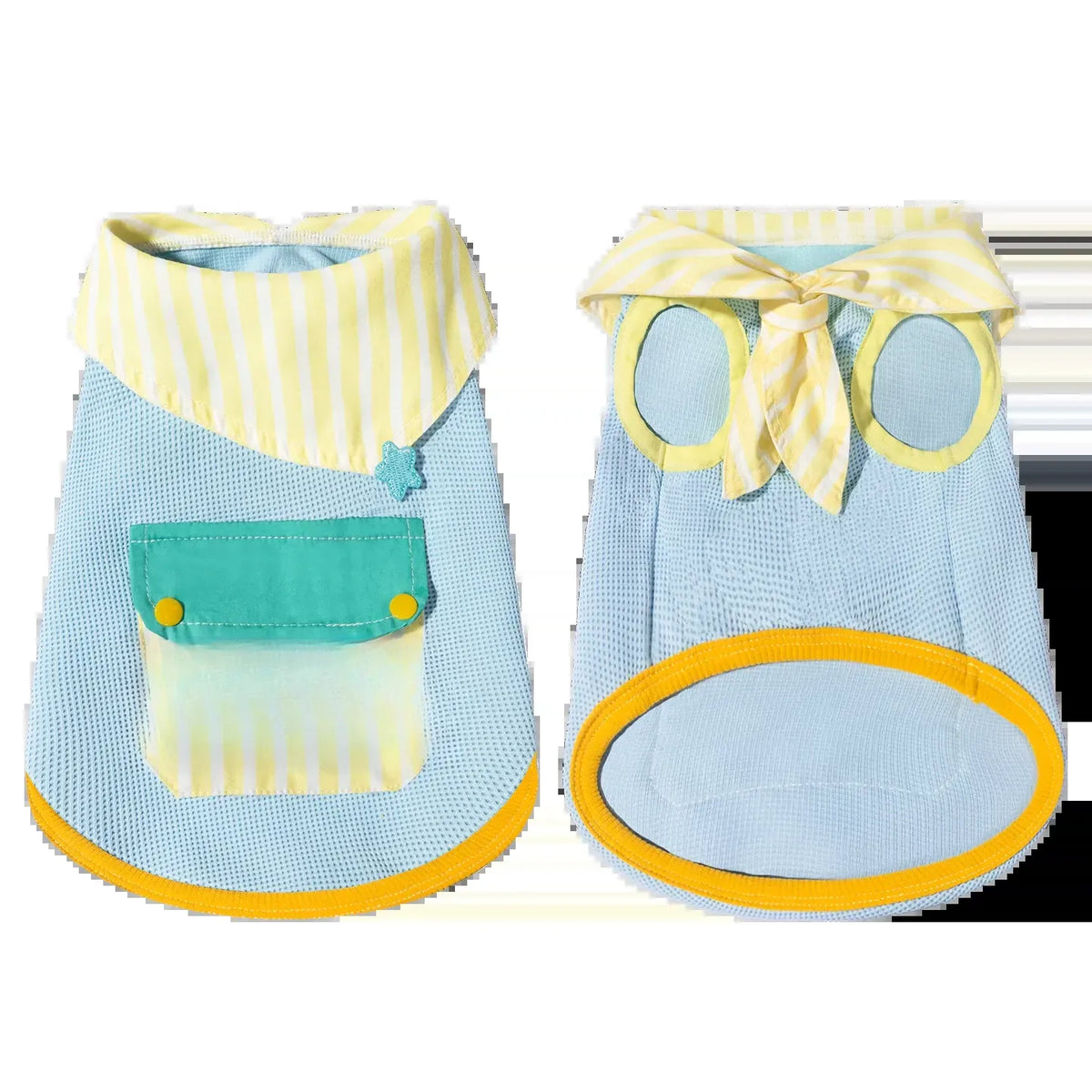 Cotton-Linen Bow Tie Dog Vest