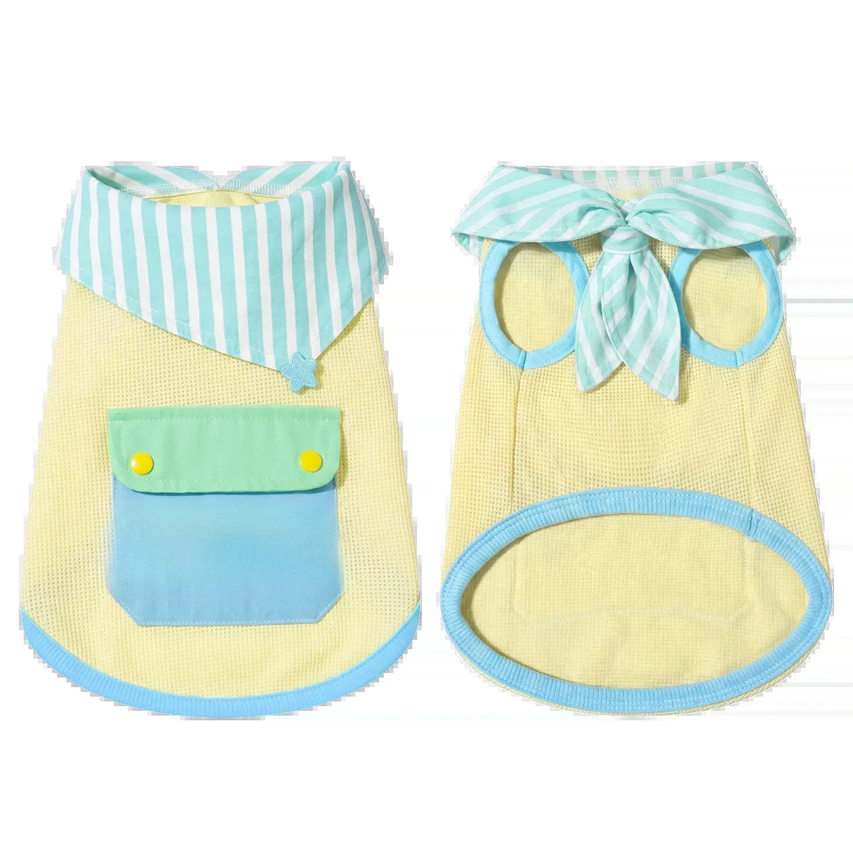 Cotton-Linen Bow Tie Dog Vest