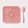 4-Compartment Silicone Lick Mat for Dogs with Scraper, 7.9 × 7.9 in