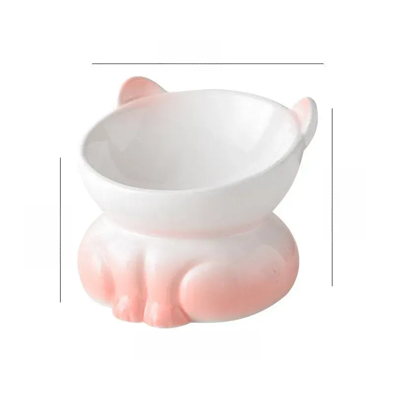 Elevated Ceramic Cat Food Bowl