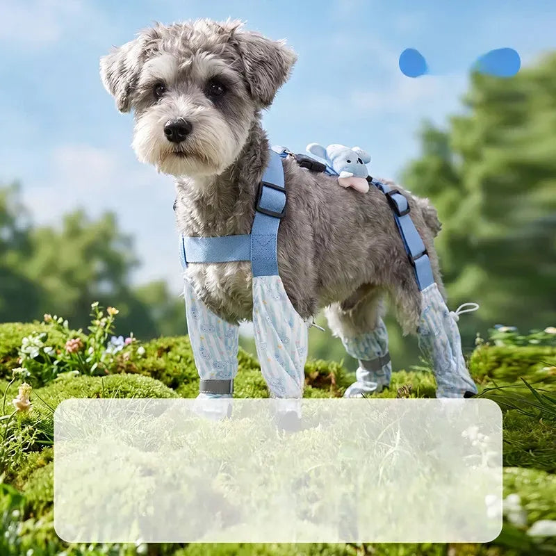 Water-Resistant Dog Jumpsuit with Built-In Paw Covers