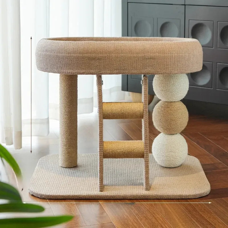 Low-Profile Cat Tree with Sisal Scratching Mat