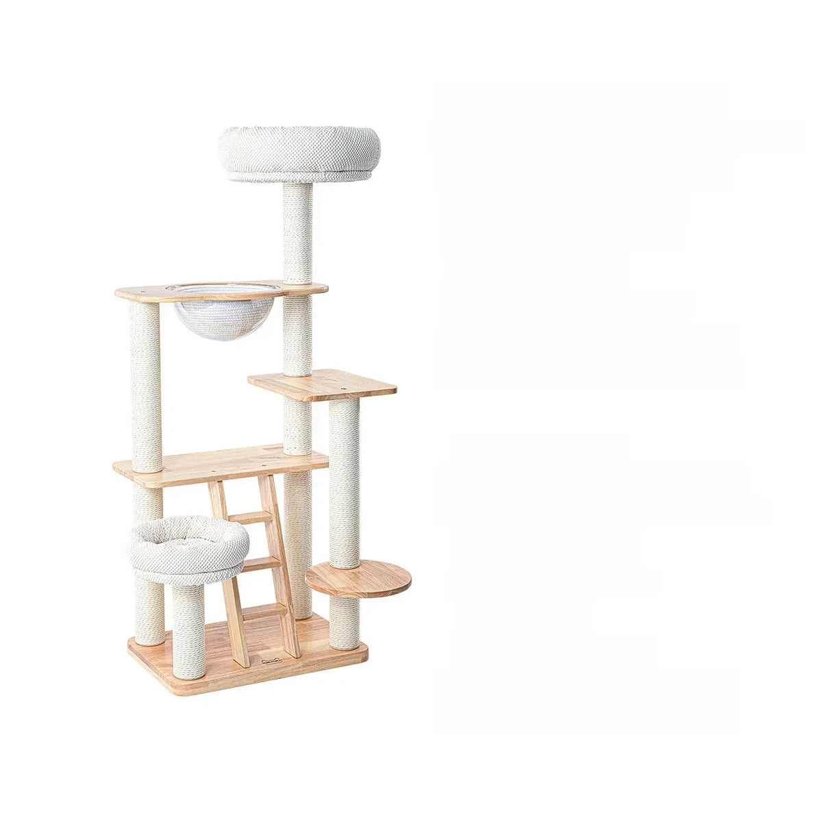 Wooden Cat Tree with Enclosed Hideaway and Removable Washable Parts