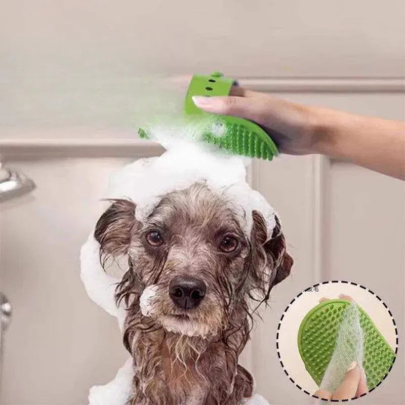 Strap-On Silicone Cat Grooming Brush for Table Legs