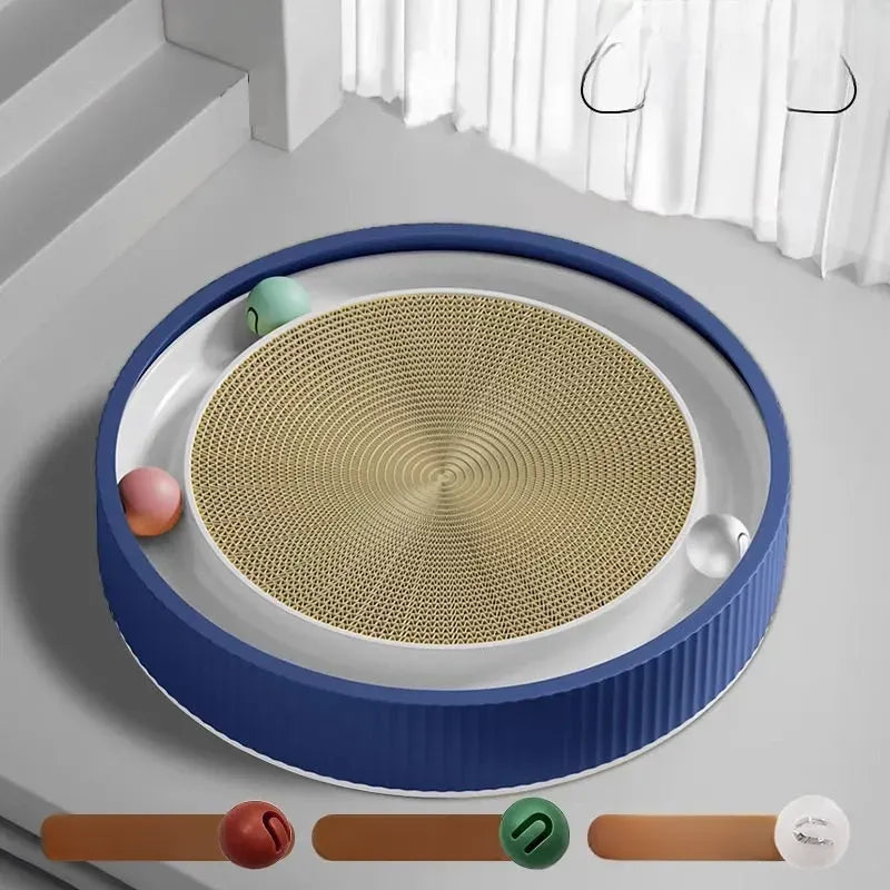 Extra-Large Round Cat Scratcher Lounge with Toy Ball