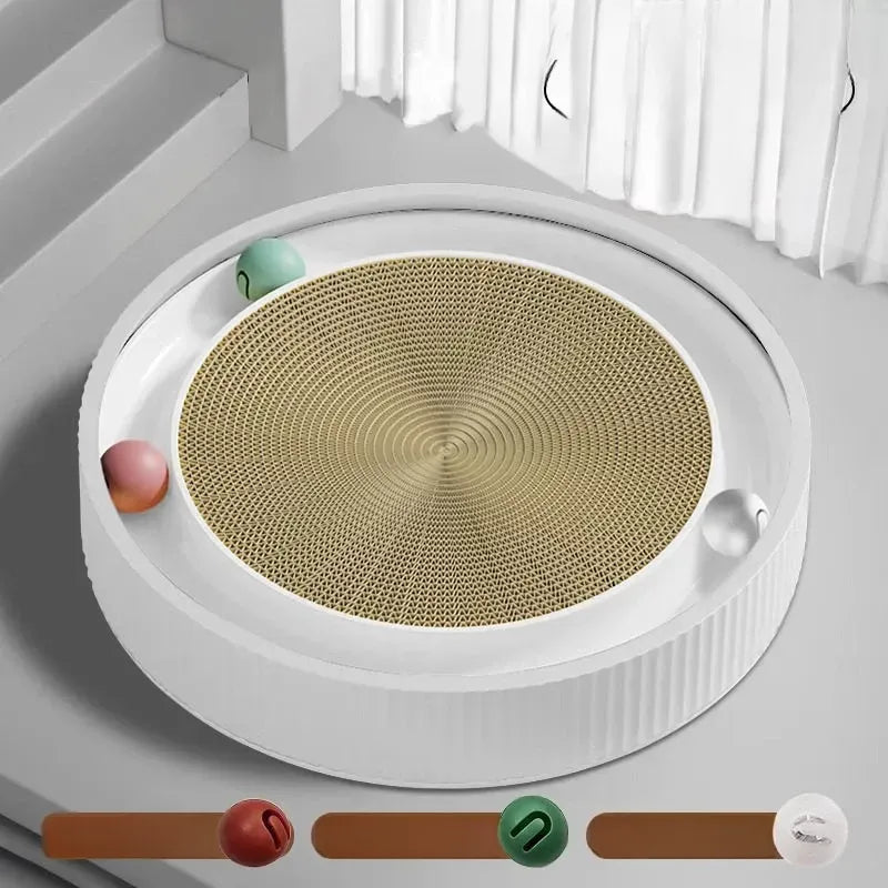 Extra-Large Round Cat Scratcher Lounge with Toy Ball