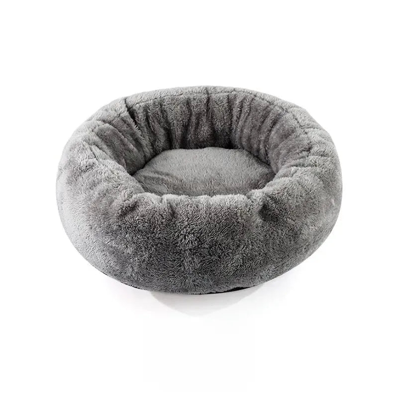 Round Plush Pet Bed for Cats and Small Dogs