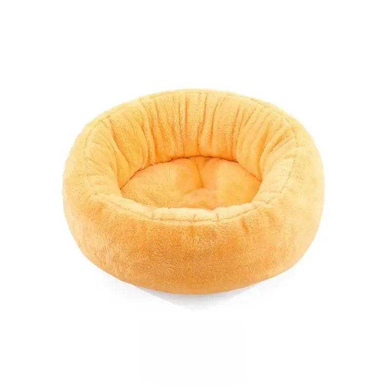 Round Plush Pet Bed for Cats and Small Dogs
