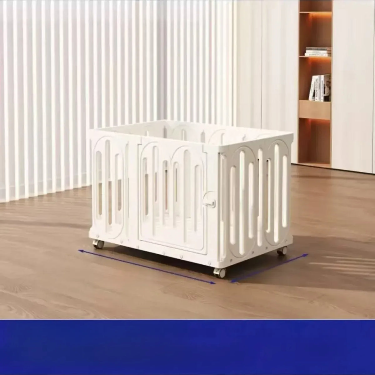 Mobile Indoor Dog Playpen with Door and Swivel Casters