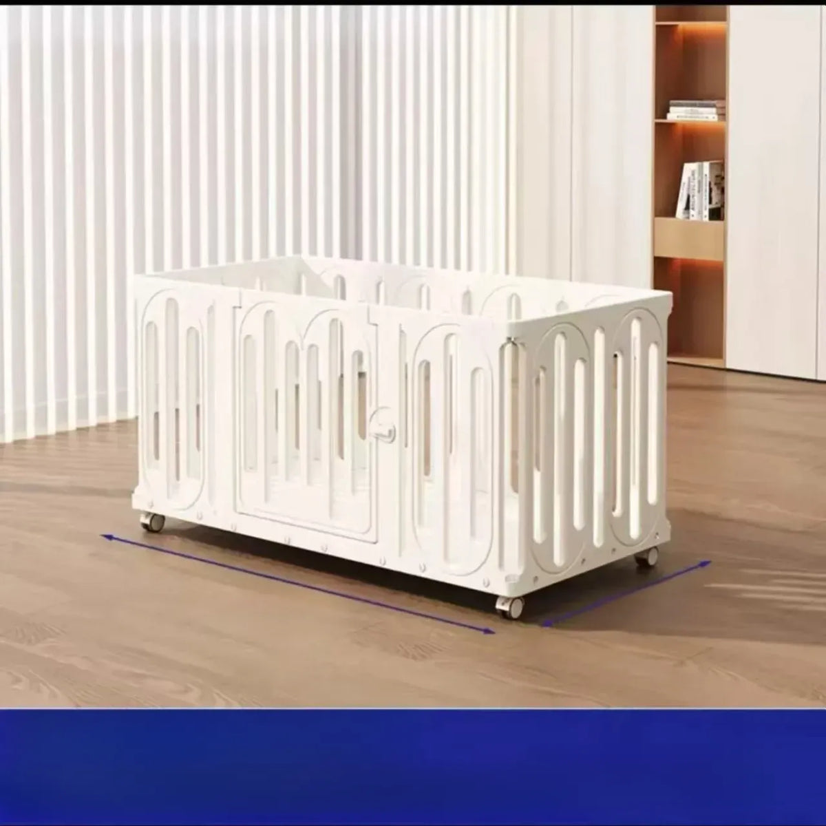 Mobile Indoor Dog Playpen with Door and Swivel Casters