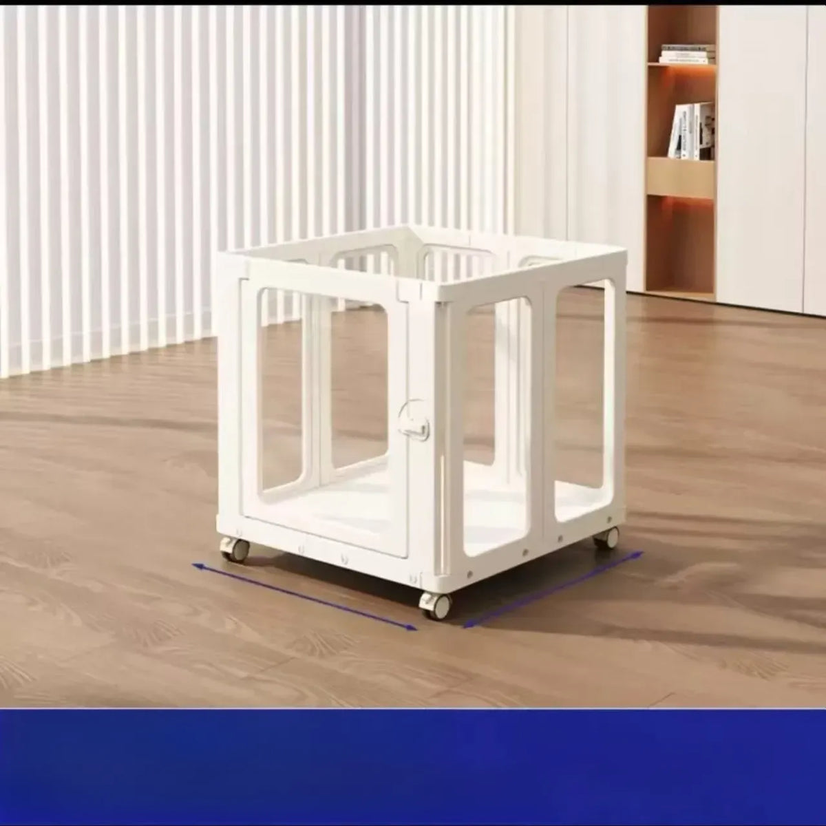 Mobile Indoor Dog Playpen with Door and Swivel Casters