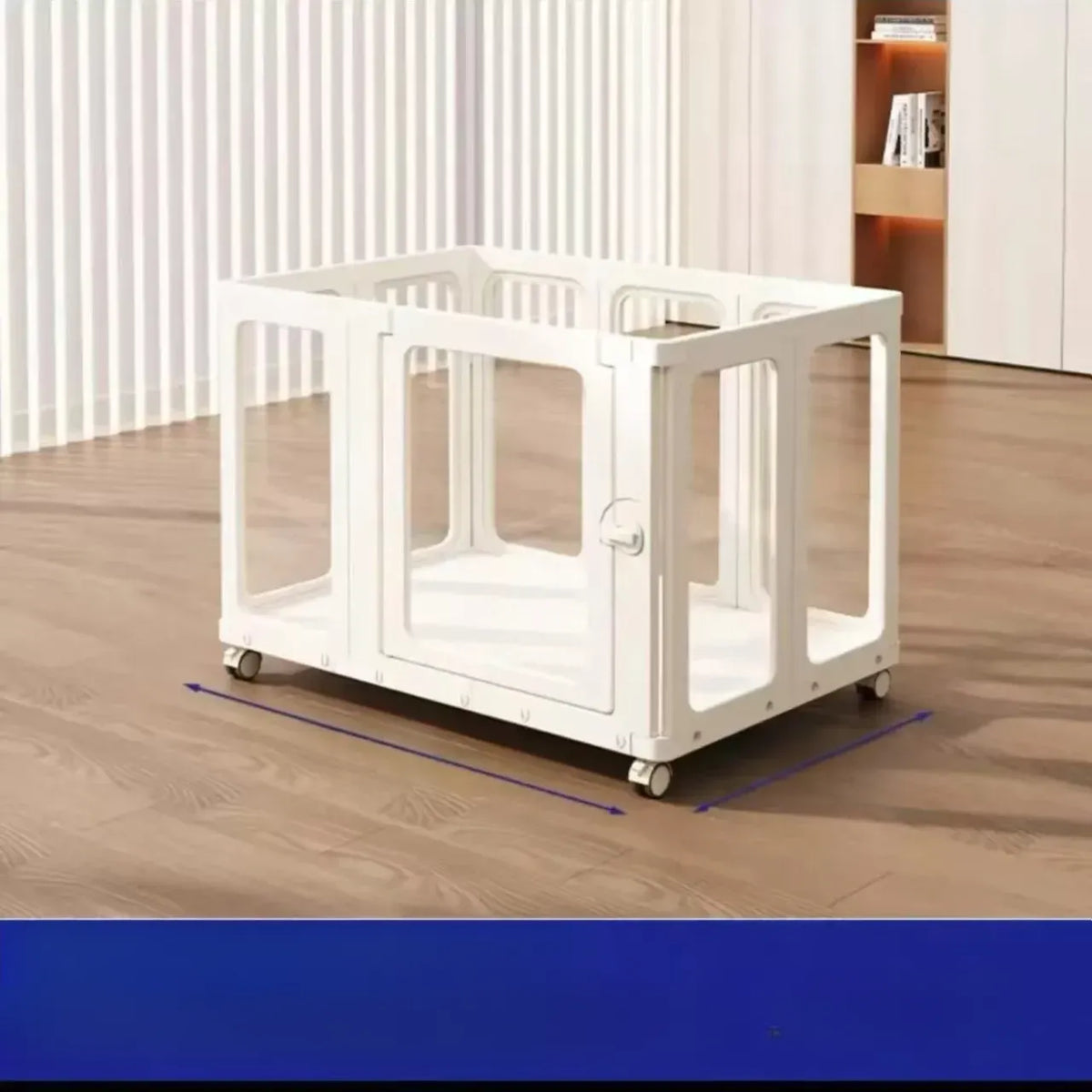 Mobile Indoor Dog Playpen with Door and Swivel Casters