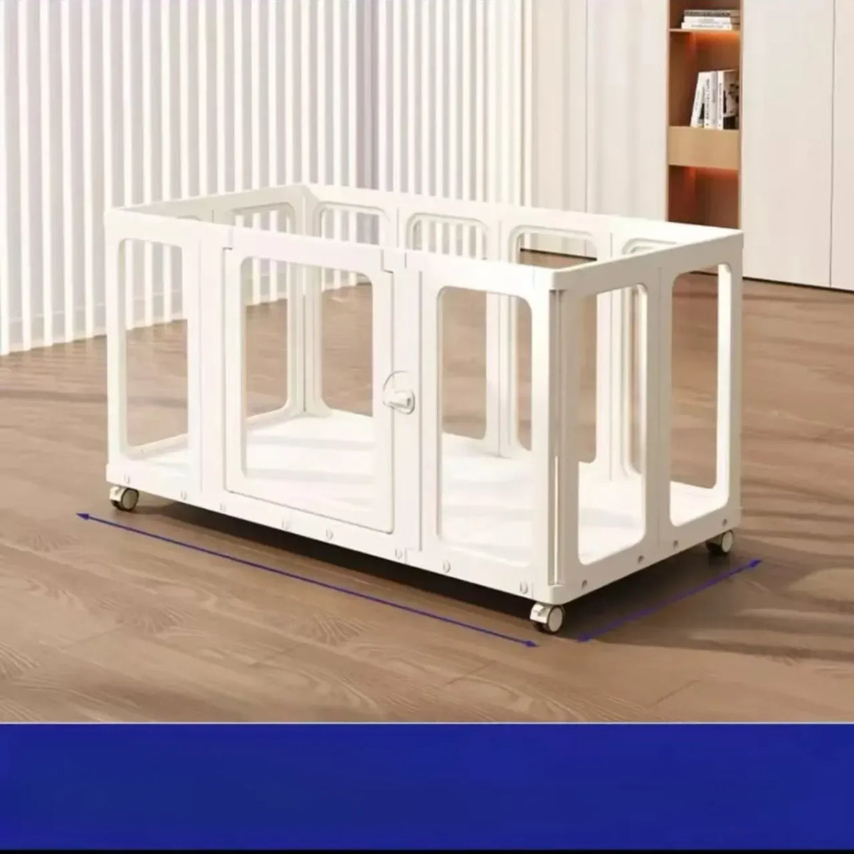 Mobile Indoor Dog Playpen with Door and Swivel Casters