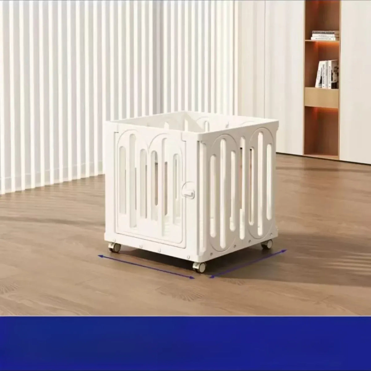 Mobile Indoor Dog Playpen with Door and Swivel Casters
