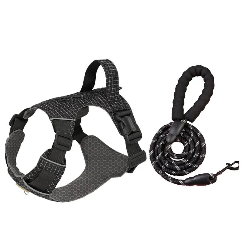 Adjustable Nylon Vest-Style Dog Harness and Leash Set