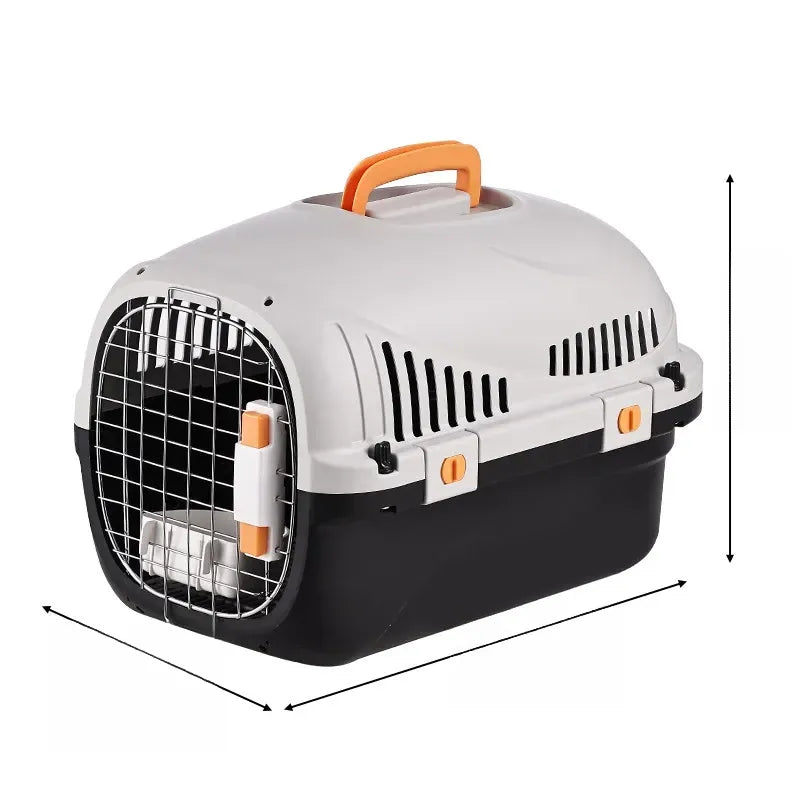 Portable Ventilated Plastic Pet Carrier for Small Dogs and Cats