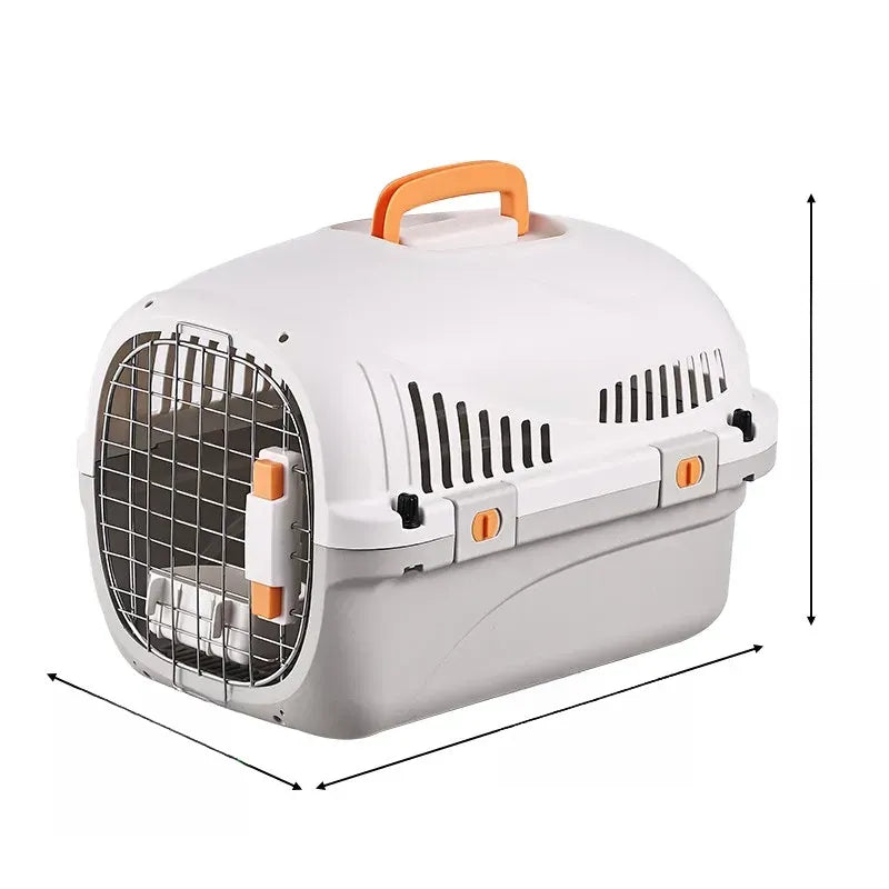 Portable Ventilated Plastic Pet Carrier for Small Dogs and Cats