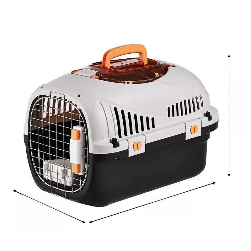 Portable Ventilated Plastic Pet Carrier for Small Dogs and Cats