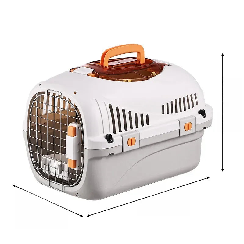 Portable Ventilated Plastic Pet Carrier for Small Dogs and Cats