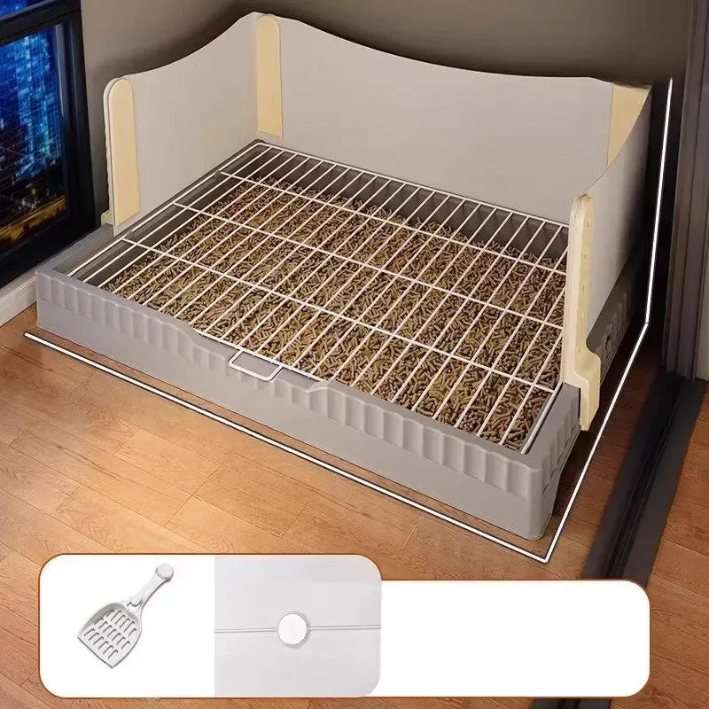 Plastic Dog Potty Tray with Splash Guard and Handle