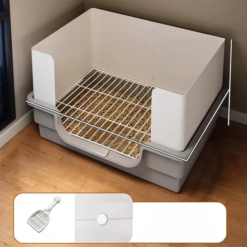 Plastic Dog Potty Tray with Splash Guard and Handle