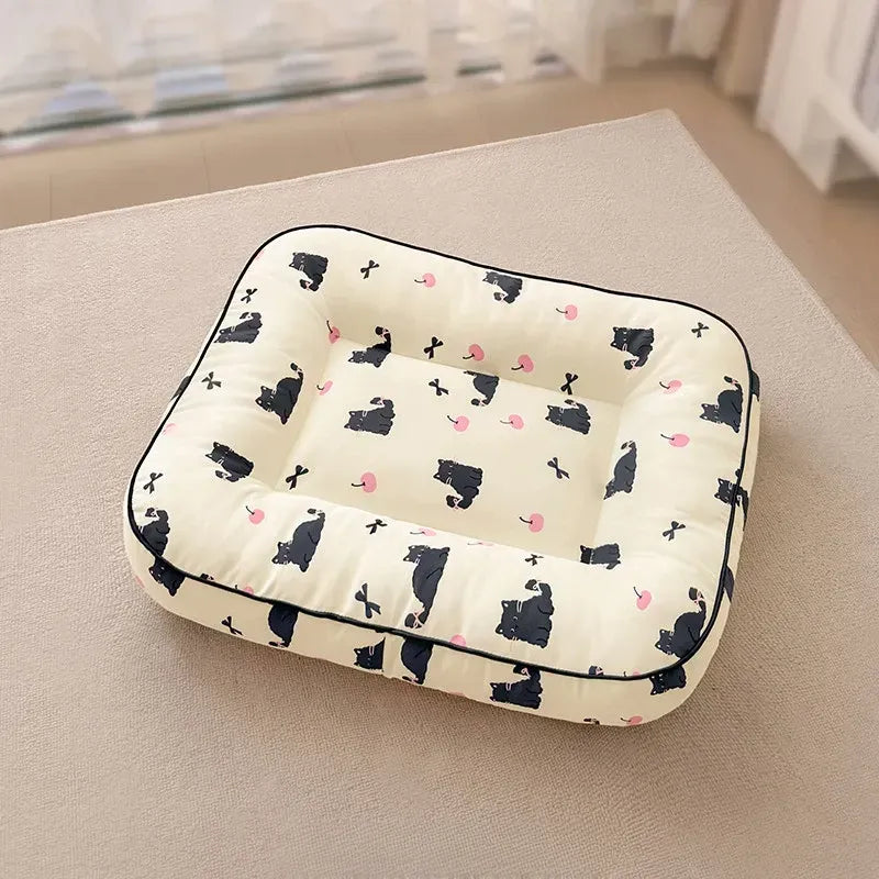 Washable Cotton-Linen Pet Bed Mat for Dogs and Cats