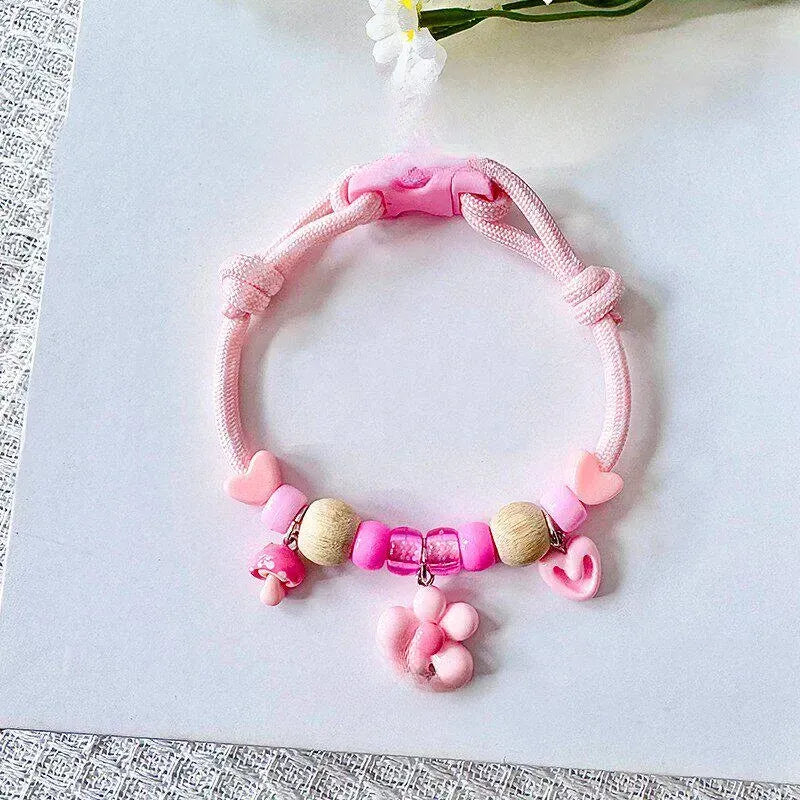 Adjustable Dog & Cat Collar with Bell and Wood Accent